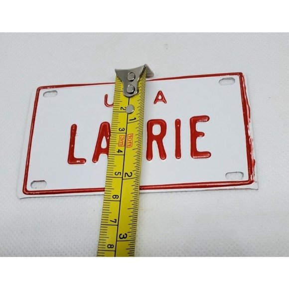 U.S.A Laurie Personalized White Red Collectible Mini License Bicycle Bike Plate - Picture 7 of 8